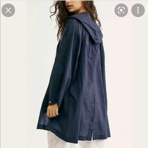 FREE PEOPLE packable raincoat in navy ink